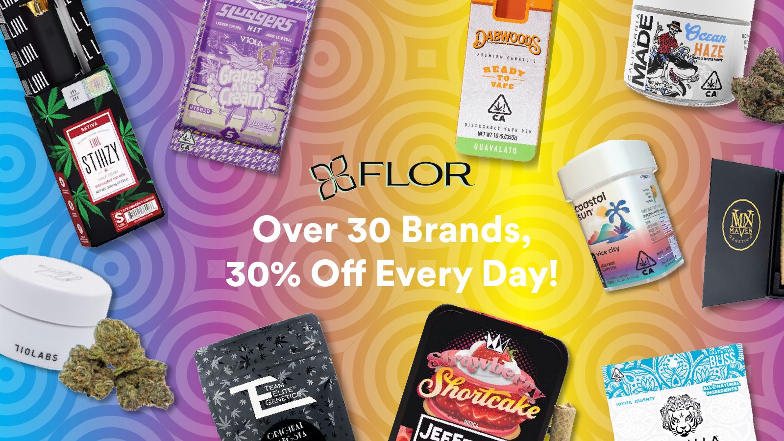 Over 30 brands, 30% off every day