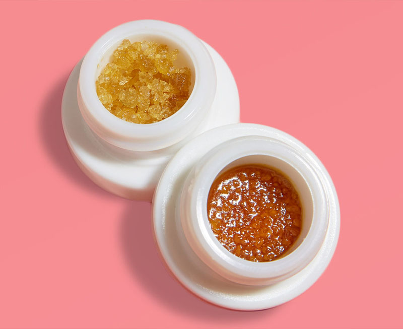 Two cannabis concentrate jars