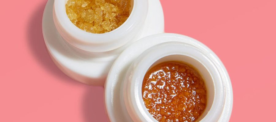 Two cannabis concentrate jars